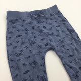 Cars & Palm Trees Blue Lightweight Tracksuit Bottoms - Boys 9-12 Months