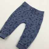 Cars & Palm Trees Blue Lightweight Tracksuit Bottoms - Boys 9-12 Months