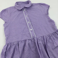 Purple Gingham School Dress - Girls 9-10 Years