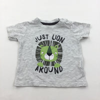 'Just Lion Around' Grey T-Shirt - Boys 6-9 Months