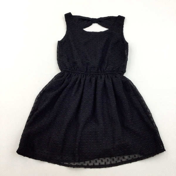 Black Spot Detail Party Dress- Girls 9-10 Years