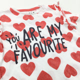 'You Are My Favourite' Hearts Red & White T-Shirt - Girls 12-18 Months