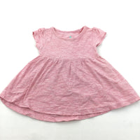Dark Pink & White Jersey Dress - Girls 6-9 Months