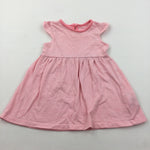 Pink & White Striped Lightweight Jersey Dress - Girls 6-9 Months