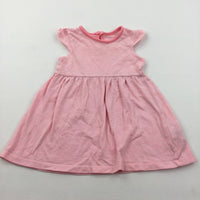 Pink & White Striped Lightweight Jersey Dress - Girls 6-9 Months