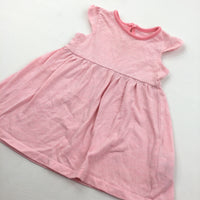 Pink & White Striped Lightweight Jersey Dress - Girls 6-9 Months