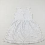 White Button Up Lace Dress- Girls 9-10 Years