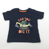 'Can You Dig It?' Crocodile Navy T-Shirt - Boys 9-12 Months