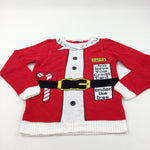 Father Christmas Red & White Knitted Jumper - Boys/Girls 11-12 Years