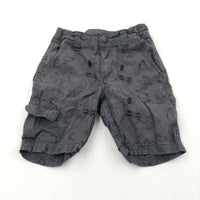 Palm Trees & Sunglasses Grey Lightweight Cotton Shorts - Boys 18-24 Months