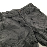 Palm Trees & Sunglasses Grey Lightweight Cotton Shorts - Boys 18-24 Months