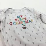 'My First Christmas' Christmas Pudding White Long Sleeve Bodysuit - Boys/Girls Newborn