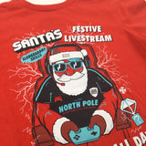'Santa's Festive Livestream' Red Christmas T-Shirt - Boys/Girls 7-8 Years