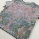 Flowers Grey Sweatshirt Top - Girls 9-10 Years