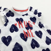 'Hug Me' Hearts Navy & White Short Romper - Girls Newborn