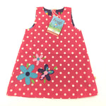 **NEW** Frugi Flowers Pink Spotty Reversible Cotton Dress - Girls 6-12 Months