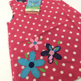 **NEW** Frugi Flowers Pink Spotty Reversible Cotton Dress - Girls 6-12 Months