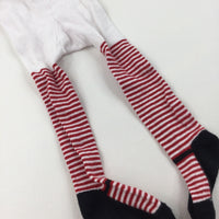 Red & White Stripe Tights - Girls 12-18 Months