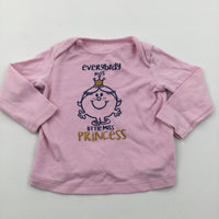 '…Little Miss Princess' Glittery Pink Pyjama Top - Girls 9-12 Months