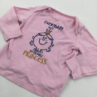 '…Little Miss Princess' Glittery Pink Pyjama Top - Girls 9-12 Months