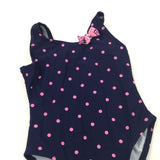 Spotty Navy & Pink Swimming Costume - Girls 9-12 Months