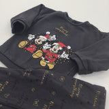 'Merry Everything' Mickey Mouse & Minnie Mouse Charcoal Grey Christmas Sweatshirt & Leggings Set - Girls 9-12 Months