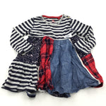 Patchwork Cotton & Jersey Dress - Girls 12-18 Months
