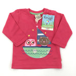 **NEW** Frugi Owl & Pussycat Pink Long Sleeve Top - Girls 3-6 Months