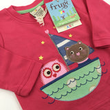 **NEW** Frugi Owl & Pussycat Pink Long Sleeve Top - Girls 3-6 Months