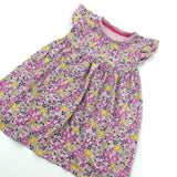 Flowers Dusky Pink Lightweight Jersey Dress - Girls 12-18 Months