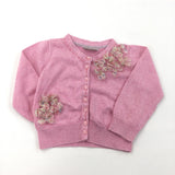 Flowers Pink Cardigan - Girls 12-18 Months