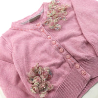 Flowers Pink Cardigan - Girls 12-18 Months