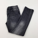Grey Denim Jeans With Adjustable Waist - Boys 10-11 Years