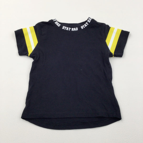 'Stay Rad' Yellow & Black T-Shirt - Boys 2-3 Years