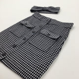 Black & White Checked Skirt & Matching Headband- Girls 10-11 Years