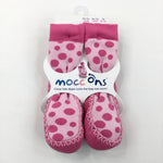 **NEW** Mocc Ons Spotty Pink Slipper Socks - Girls 18-24 Months