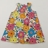 Colourful Flowers Retro Jersey Sun Dress - Girls 4-5 Years