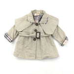 Cream & Check Mac Jacket - Girls 12-18 Months