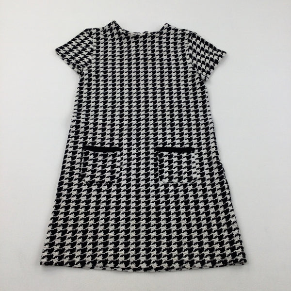 Black & White Patterned Dress - Girls 11 Years