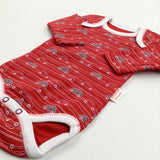 Cars Striped Red & White Long Sleeve Bodysuit - Boys 0-3 Months