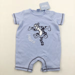 'Tigger' Winnie The Pooh Embroidered Blue Romper - Boys 0-3 Months