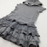 Grey Hooded Dress - Girls 10-11 Years