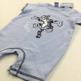 'Tigger' Winnie The Pooh Embroidered Blue Romper - Boys 0-3 Months