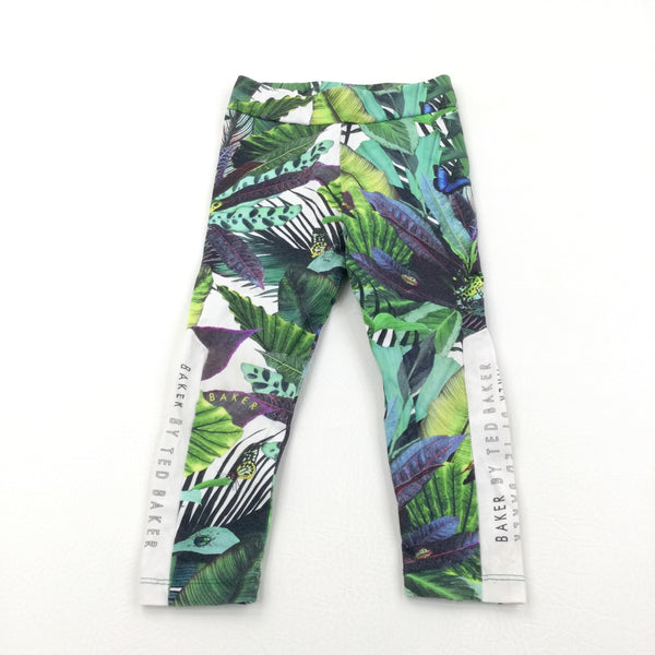 'Baker By Ted Baker' Colourful Leaves & Insects Leggings - Girls 2-3 Years