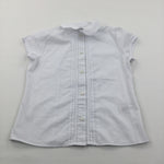 White Blouse with Frill Detail - Girls 10 Years
