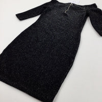 **NEW** Sparkly Off The Shoulder Black Dress - Girls 11 Years