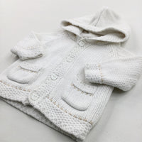 White Knitted Jacket - Boys 0-3 Months
