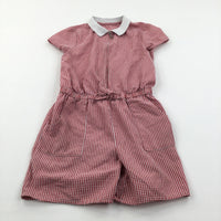 Red Gingham School Skort Dress - Girls 9-10 Years