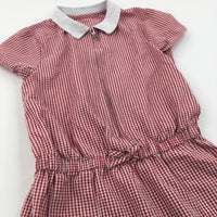 Red Gingham School Skort Dress - Girls 9-10 Years