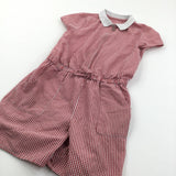 Red Gingham School Skort Dress - Girls 9-10 Years